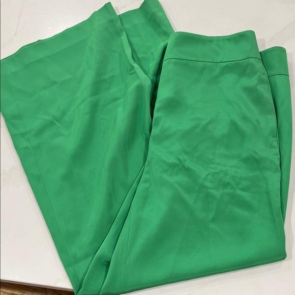 Lafayette 148 New York Green Wide Leg Silk Stretch Pants - Picture 10 of 10